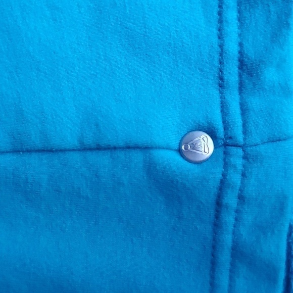 Neon Buddha Aqua Unique Buttons Long Stretch Lagenlook Sz XL Jacket w Pockets - Picture 11 of 14